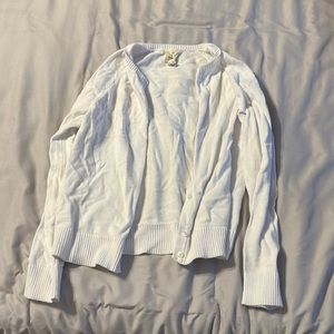Lands End white cardigan